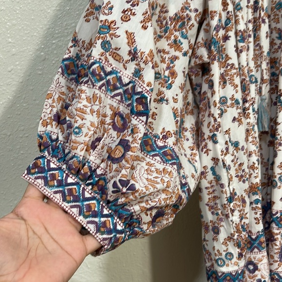 MILLIE WOMENS DAISY TASEL TIE MINI DRESS CREAM FLORAL Sz XL NEW - Picture 5 of 12